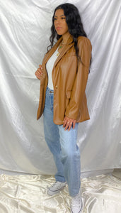 All Occasions Blazer: Faux Leather / Camel